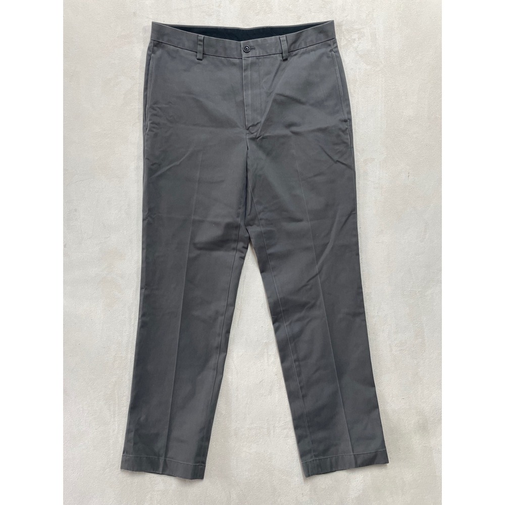 Brooks Brothers Advantage Chino Clark Fit Gray Pants Mens 33x30 100% Cotton